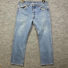 Vintage Levi's 501 Straight Jeans Men's Blue Pockets Classic Button Fly - 36X32 picture