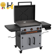 Blackstone Bronco 28 XL Omnivore Griddle 3-Burner Flat Top Gas Grill Cabinet picture