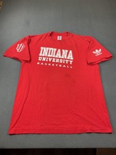 Adidas Indiana University Shirt Mens L Red Basketball Trefoil Distressed USA 90s picture