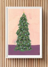 ACEO / ATC Mid Modern Christmas  Acrylic OOAK Original Art SaraClaireArt picture