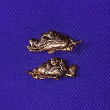 Japanese Menuki Hotei Motif Pair Sword Fittings 33 mm picture