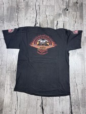 Vintage Harley Davidson Shirt Mens XL Black Flame Eagle Y2K Faded picture