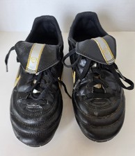 Vintage 2005 Nike Tiempo 750 II Soccer Cleats Youth 1.5 Black Silver Yellow picture