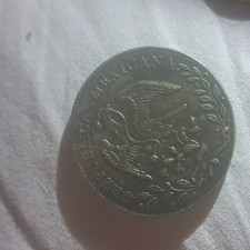 1891 Mo Mexico 8 Reales Silver Coin 0.9027 Fine KM#377 Cap & Rays picture