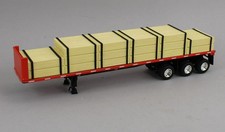 DCP 1:64 *RED* 48' Utility Flatbed Trailer with Lumber Load *NEW* picture