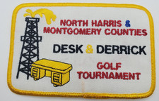 Vintage North Harris Montgomery Counties Desk Derrick Golf Tournament Patch picture