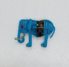 Rare 1980s Metal Wire Wrapped Elephant Fridge Magnet Handmade Art Craft 31 picture