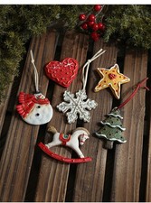 Vintage Resin Christmas Ornaments, Snowflake Heart Star Hanging Decor picture