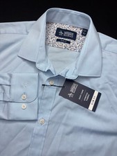 NWT Original Penguin Slim Fit Dress Shirt Men's Size L Blue Long Sleeve 16-16.5 picture