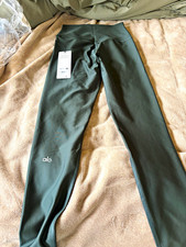 Alo Yoga Airlift High-Rise 7/8 Leggings Charcoal Green Women’s Size M picture