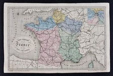 1865 Le Bealle Map - France Roads - Paris Plan Marseilles Bordeaux Lyon Tour de picture