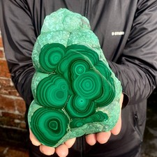 4.18LB Natural Green Malachite Crystal chunk Pattern Ore Specimen Quartz Healin picture