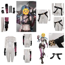 2024 Game LOL Jinx Cosplay Halloween Jinx Gloves+Belt Waistband Deluxe Props picture