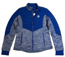 NEW Levelwear Womens M Brushed Fleece Blue Puffer Golf Jacket Greystone CC picture