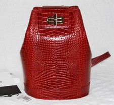 BRAHMIN Maddie Sling Backpack Bag Purse Red Glissandro leather Handbag NWT picture