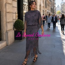 ZARA WOMAN FW26 LILAC ZW EMBROIDERED FRINGE DRESS ALL SIZES 7521/256/629 picture
