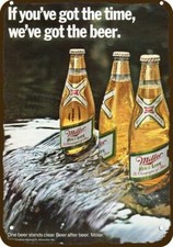 1971 MILLER BEER -Champagne of Beer- Vintage-Look DECORATIVE REPLICA METAL SIGN picture