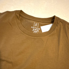 George Men's XS Brown Solid Crew Neck Short Sleeve T-Shirt Regular picture