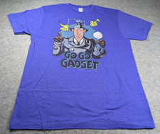 Vintage Inspector Gadget Shirt Mens L Blue Y2K Go Go Gadget Made USA Deadstock picture
