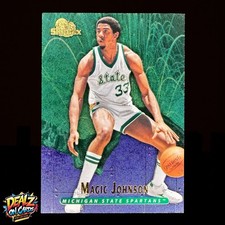 2013-14 Fleer Retro Magic Johnson 1995-96 Skybox Premium Meltdown #M9 Spartans picture