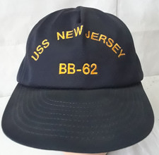 Vintage USS New Jersey BB-62 Hat Cap Blue SnapBack One Size picture
