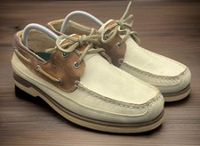 Sperry Topsider Mako Collection Boat Shoes Tan Ivory Leather  Mens 9 Fast Ship picture