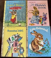 Vintage Little Golden Books Lot Of 4 Bunnies 1960/1980s Good Condition picture