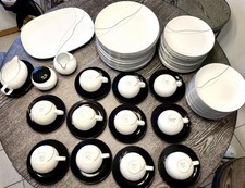 64-Piece Mikasa/Daniel Hechter Threads Fine China Set – LAL03  Made in Japan  picture