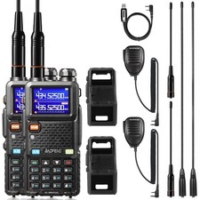 [2 Pcs & Case] Baofeng UV-5RM Plus: 10W Multi-Band, Airband, NOAA, 2500mAh picture