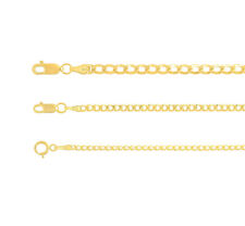 Real 14k Yellow Gold Cuban Link Curb Chain 1.8mm-3.5mm Necklace Sz 16-30” Hollow picture