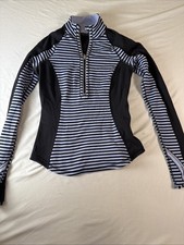 Lululemon Purple Run U-Turn 1/4 Zip Pullover Reversible Stripe Women’s Size: S picture