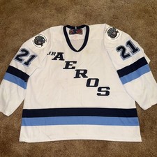 VTG Houston Aeros Jr Sp Hockey Jersey Sz L Adult White  picture