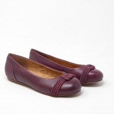 SoftWalk Sonoma Womens Flats Burgundy Leather Knot Detail Comfort Shoes 7 W picture