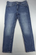 H&M Girlfriend Fit Jeans Womens 30 Blue Medium Wash Stretch Straight Denim picture