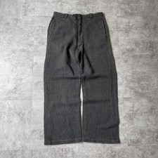 1930s-1940s Men's Black Cotton Pique Work Pants Button Fly picture
