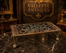 18c.Antique Wrought Brass Maltese Knight Fireplace Kettle Rest Trivet @ Pallazzo picture