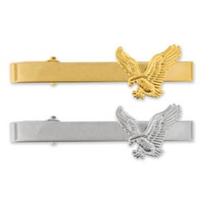 PinMart's Soaring American Eagle Tie Clip Tie Bar - Gold or Silver picture