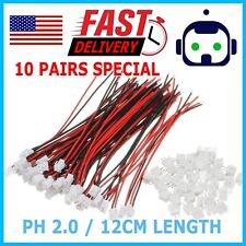 10 Pairs Mini Micro JST 2.0 PH 2-Pin Connector Plug with Wires Cables picture