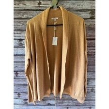 Vila Milano Women's Long-Sleeved Open-Front Sweater Cardigan Size XL Camel NWT picture