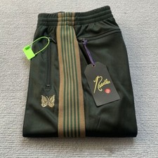 Men Women Quality Black Embroidered Needles Track Pants Classic Stripe Trousers picture
