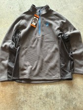 Brand NWT Spyder Outbound Men’s XXL 1/4 Zip Pullover Grey Fleece picture