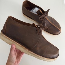 Clarks Originals Desert Trek Shoes Mens 13 Brown Leather Beeswax Lace Up Oxford picture