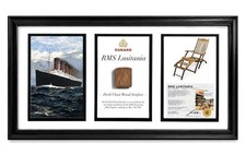 Lusitania Deck Chair Artifact | Framed Display | 15x8 | Wreck Artifact | w/ COA picture