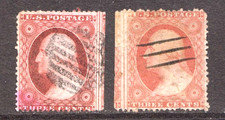 US 26 WASHINGTON EFO DOUBLE FRAME LINES 1857 USED KH189 picture