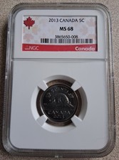2013 CANADA NGC MS68 BEAVER 5C TOP POP ONLY 12 EXIST IN MS68 picture