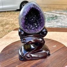 2.49LB A+ Natural Rare Uruguayan amethyst dragon egg cave decoration picture