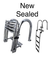 New Marine Boat SS304 Telescoping 4 Step Inboard Swimming Pool Dock Ladder picture