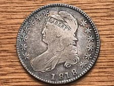 1818 Capped Bust Half Dollar In Fine Condition picture