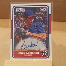Onyx Authenticated 2025 Vintage Extended Jacob Lombard Autographs Auto #VAJALO ⚾ picture