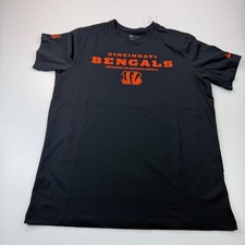NEW Nike Cincinnati Bengals Shirt Mens Large Black Dri Fit Crew Neck Logo NFL picture
